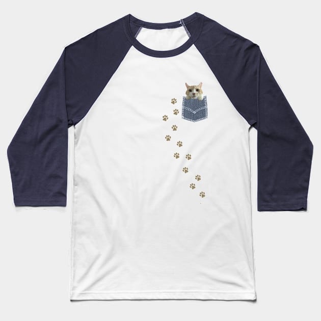 Cute Cat in the Pocket Baseball T-Shirt by Bluepress